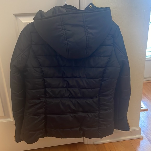 Charlotte Russe - Navy blue lined hooded winter jacket. Size medium. - Picture 3 of 10